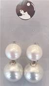 CLIPS ARGENT BOUTONS 12mm+BOULES 16mm PERLES IRISEES