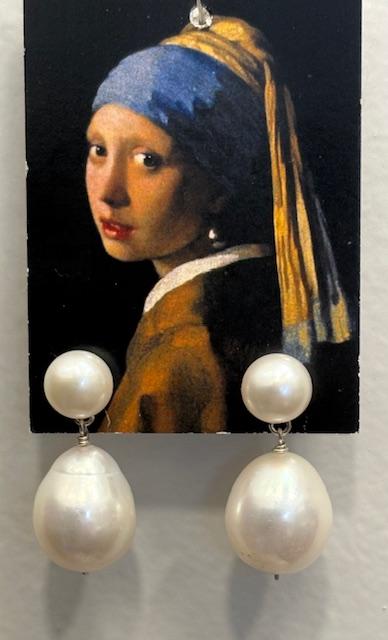 PUCES ARGENT BOUTONS 06mm+POIRES 10x14mm P EAU DOUCE 3 ***