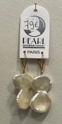 DORMEUSES TOKYO ARGENT DORE + KESHIS HC PERLES EAU DOUCE