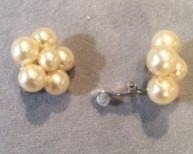 CLIPS ARGENT " TREFLE " PERLES BOHEME 05mm BLANC CREME