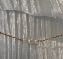 COLLIER 90cm CHAINE PLO recto-verso PERLES EAU DOUCE . SANS FERMOIR