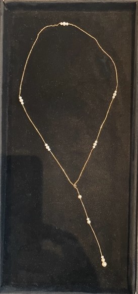 COLLIER 90cm CHAINE PLO recto-verso PERLES EAU DOUCE . SANS FERMOIR
