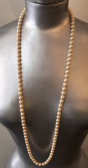 COLLIER SAUTOIR 80cm PERLES de BOHEME de qualité STH 08mm. Enfilage avec  des Noeuds. Fermoir A 