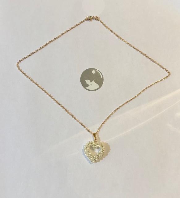 PENDENTIF COEUR RESILLE - Bélière Argent Doré