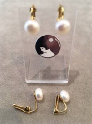 BABY CLIPS WHITE CREAM FRESH WATER PEARLS BUTTONS 08mm