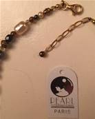 COLLIER 45cm PERLES IRISES MULTI BRONZE