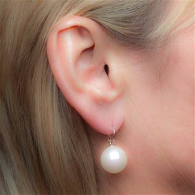 DORMEUSES CATALANES ARGENT PERLES de BOHEME qualité STH  BOULES 14mm BLANC