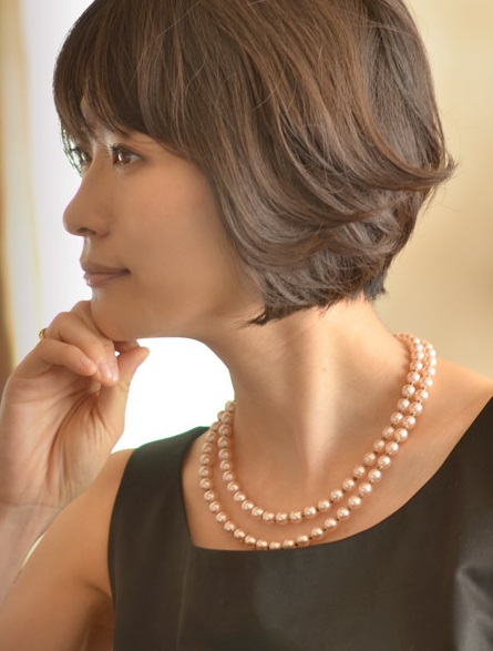 COLLIER 90cm SAUTOIR PERLES de BOHEME de qualité STH 08mm. Enfilage avec  des Noeuds. Fermoir A 