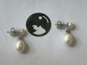 PUCES ARGENT BOUTONS 06mm+POIRES 08x10mm P EAU DOUCE 3 ***