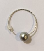CREOLES ARGENT DIAMANTE 925°/°° N°17+PERLES de BOHEME 08mm GRIS