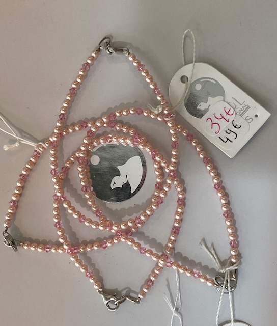 BRACELET PERLES UREA ROSE et CRISTAL SW ROSE 03mm