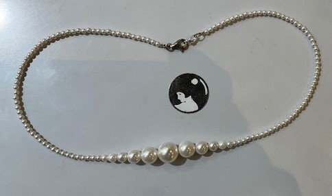 COLLIER en DEGRADE  45cm 1 CHUTE de PERLES de BOHEME de qualité STH de 12mm à 03mm Fermoir en ARGENT 925°%