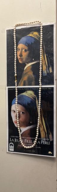 COLLIER 120cm SAUTOIR PERLES EAU DOUCE 08mm NDS FERMOIR TOI et MOI ARGENT DORE