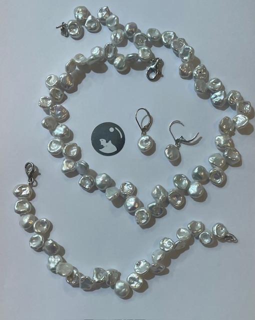 COLLIER 45cm PERLES EAU DOUCE KESHIS BLANCHES