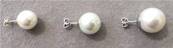 PUCES ARGENT 925°% PERLES IRISEES BOULES 16mm BLANC BO/1016