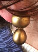 CLIPS ARGENT PERLES IRISEES BOUTONS 16mm+POIRES 14X18mm BRONZE
