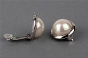 CLIPS COUTURE " VINTAGE " RHODIUM BOHEMIA PEARLS BUTTONS 20mm