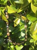 COLLIER 45cm PERLES IRISES MULTI BRONZE