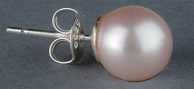 PUCES ARGENT PERLES IRISEES BOULES 08mm ROSE