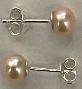 PUCES ARGENT BOUTONS 3/4 de 06mm PERLES EAU DOUCE ROSE PECHE