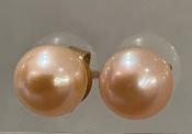 PUCES ARGENT DORE BOUTONS 3/4 de 07mm PERLES EAU DOUCE ROSE PECHE