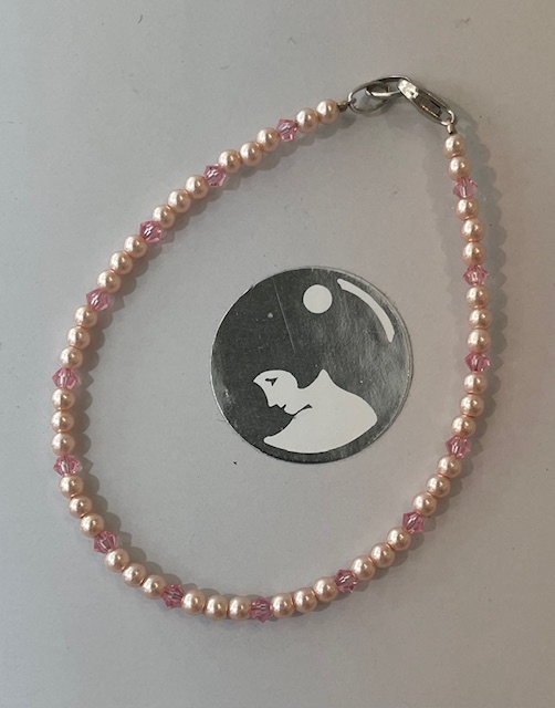 BRACELET PERLES UREA ROSE et CRISTAL SW ROSE 03mm
