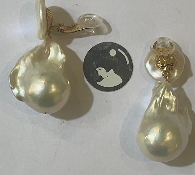 CLIPS BOUTONS 16mm + GROSSES PERLES KESHIS N°7