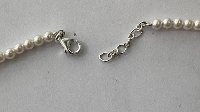 COLLIER 45cm en CHUTE + PENDENTIF ZIRCON 06mm et PERLE de BOHEME de qualité STH BOULE 12mm 