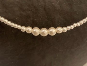 COLLIER 40cm PERLES UREA 1 CHUTE Fermoir ARGENT