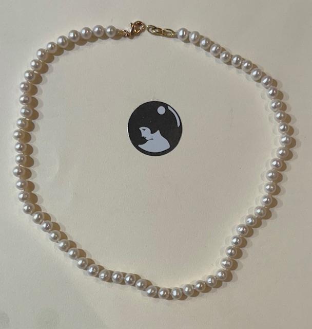 BRACELET PERLES EAU DOUCE 05mm 17cm ENFILAGE avec des NOEUDS FERMOIR ARGENT DORE