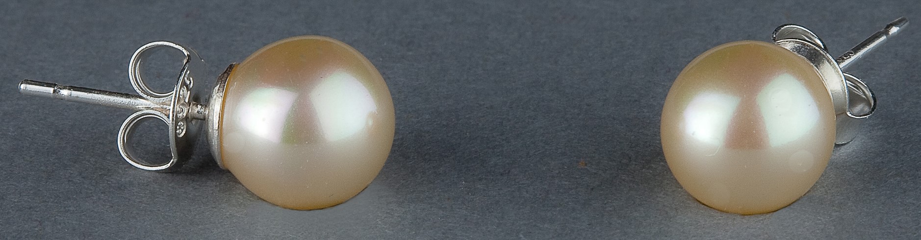 PUCES ARGENT PERLES IRISEES BOULES 10mm BLANC