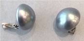 CLIPS ARGENT PERLES IRISEES BOUTONS 16mm GRIS
