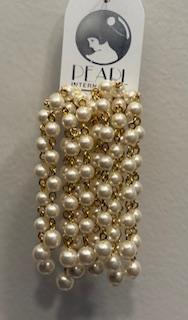 PUCES ARGENT DORE CASCADES de 7 PAMPILLES de PERLES de BOHEME de qualité STH 04mmK