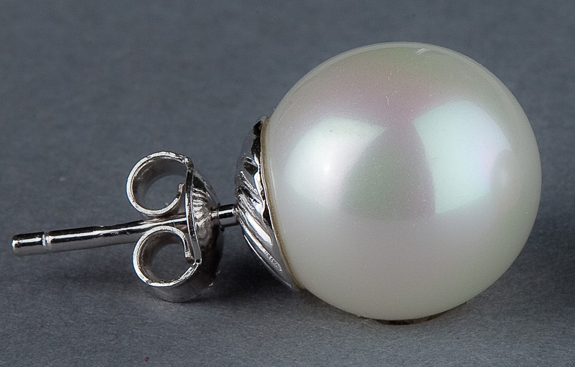 PUCES ARGENT 925°% PERLES de BOHEME de qualité STH BOULES 12mm BLANC BO/1012