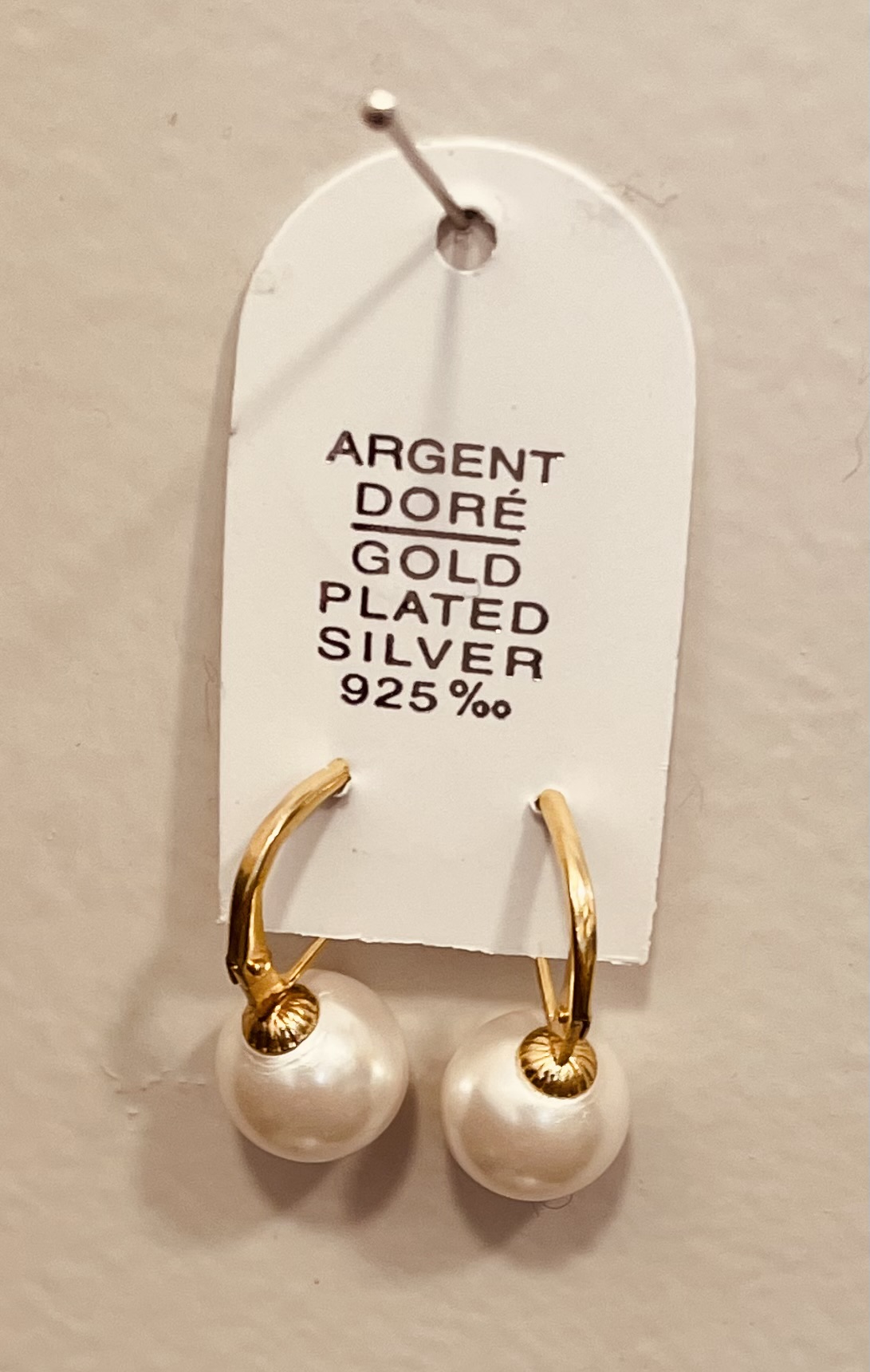 DORMEUSES CATALANES ARGENT DORE PERLES de BOHEME de qualité STH BOULES 10mmA
