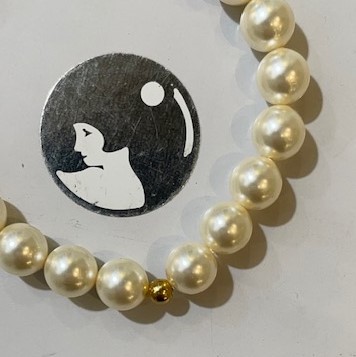 BRACELET ELASTIQUE 21 PERLES de BOHEME de qualité STH 08mm BLANC CREME