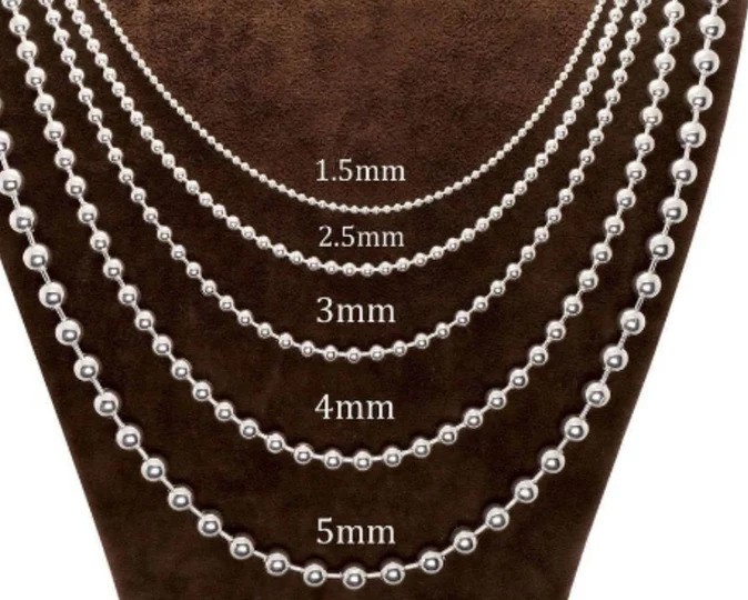 COLLIER SAUTOIR 120cm PERLES de BOHEME de qualité STH 05mm. Enfilage avec des Noeuds Fermoir ARGENT