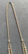 COLLIER PERLES BOHEME CREME 05.06.08mm _80cm 2 RANGS SSF 