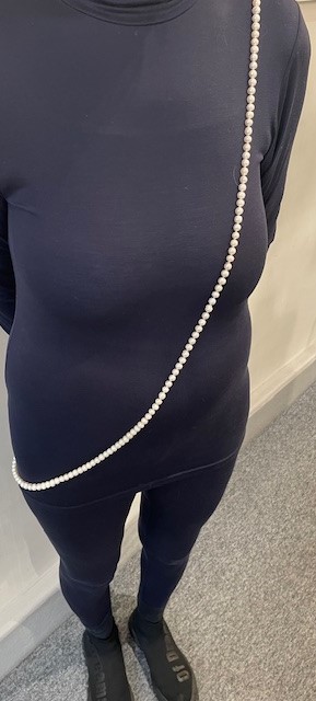 COLLIER 140cm SAUTOIR PERLES de BOHEME de qualité STH 05mm. Enfilage avec des Noeuds Fermoir ARGENT