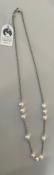 COLLIER 62cm CHAINE ARGENT+11 PERLES EAU DOUCE 08:09mm