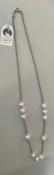 COLLIER CHAINE ARGENT SAN2 62cm 11 PERLES NAT