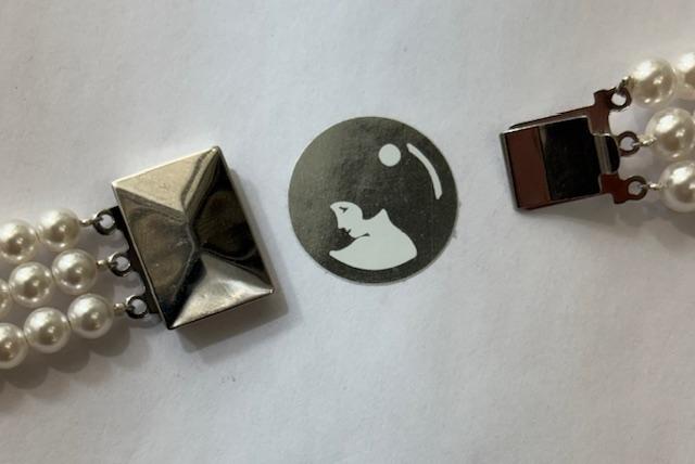 COLLIER 34cm PERLES de BOHEME de qualité STH 05mm FERMOIR CLIQUET en ARGENT RHODIE