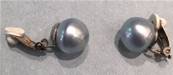 CLIPS ARGENT PERLES IRISEES BOULES BAROQUES 10mm GRIS BLEUTE