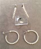 CREOLES ARGENT N°5 925°¨PERLES UREA 03mm BLANC 