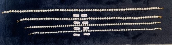 COLLIER PERLES EAU DOUCE 06/6.5mm 35cm. Enfilage simple. Fermoir ARGENT