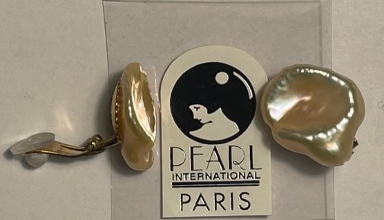 CLIPS ARGENT DORE+PERLES KESHIS N°6 ROSE HC