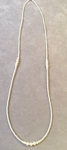 COLLIER 80cm PERLES de BOHEME de qualité STH 3 CHUTES FERMOIR ARGENT