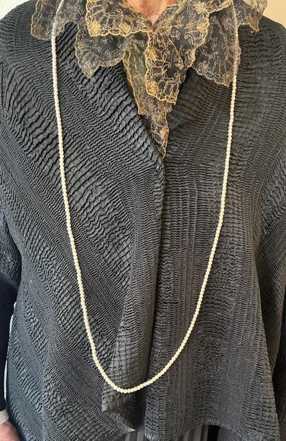 COLLIER 120cm PERLES UREA 04mm, Enfilage simple, Fermoir Mousqueton Argent  