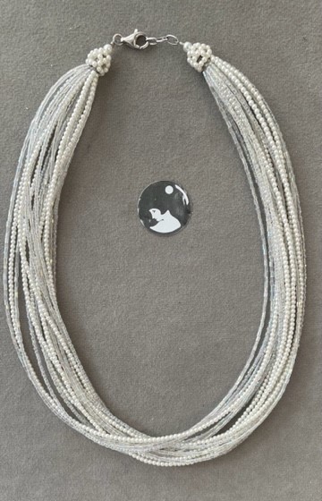 COLLIER 20 rangs ROCAILLE de BRODERIE et PERLES 02mm 48cm 