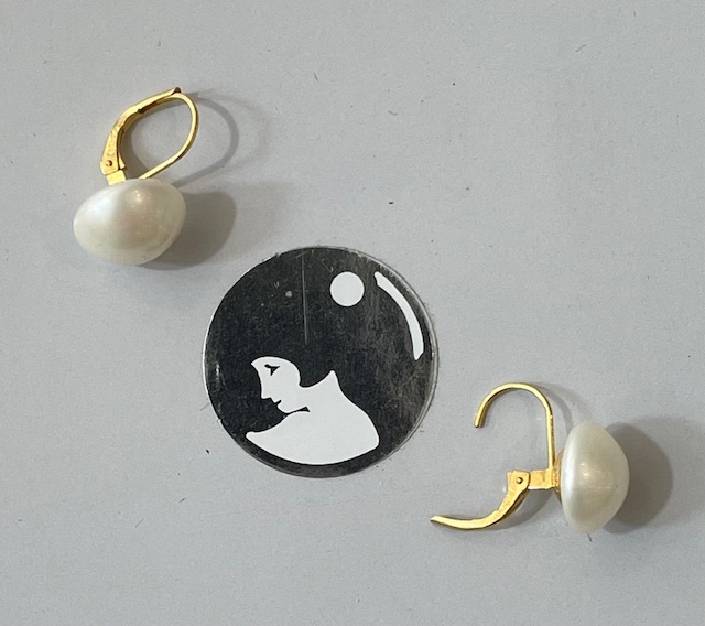DORMEUES CATALANES ARGENT DORE BOUTONS 12mm BLANC